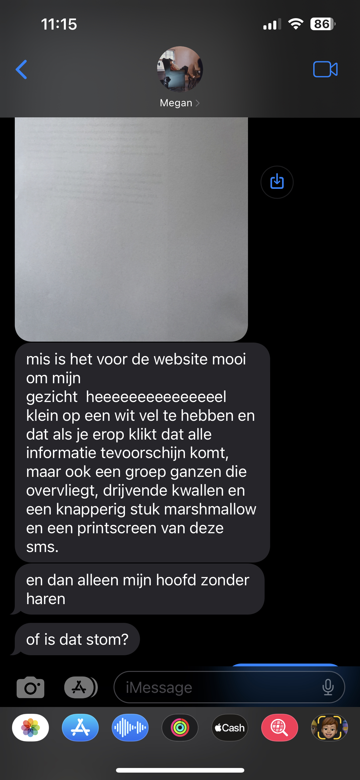 Screenshot gesprek